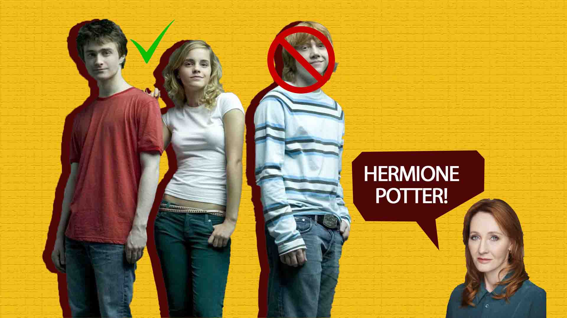 J.K Rowling, ron, harry y hermione